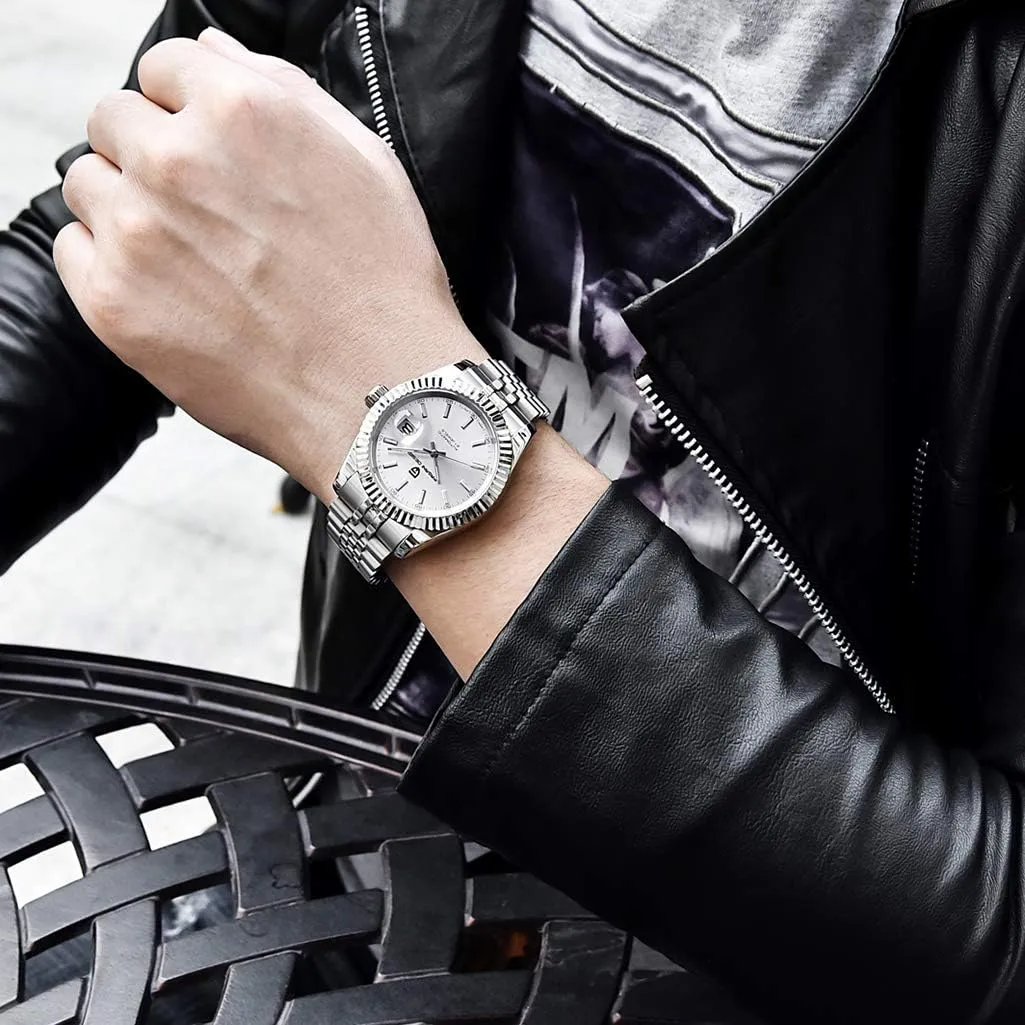 Pagani Design Business Fashion Men's Automatic Watches Stainless Steel Sports Watches for Men Waterproof Mechanical Wristwatches Digital Analog dial Japan NH35A