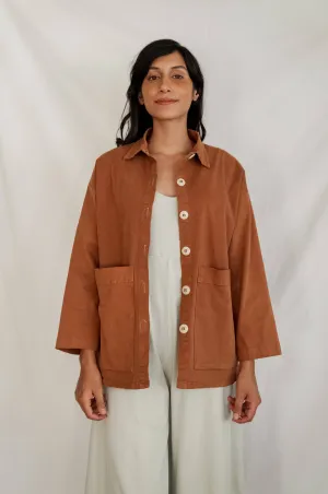 Painters Button Jacket (Saddle Brown)