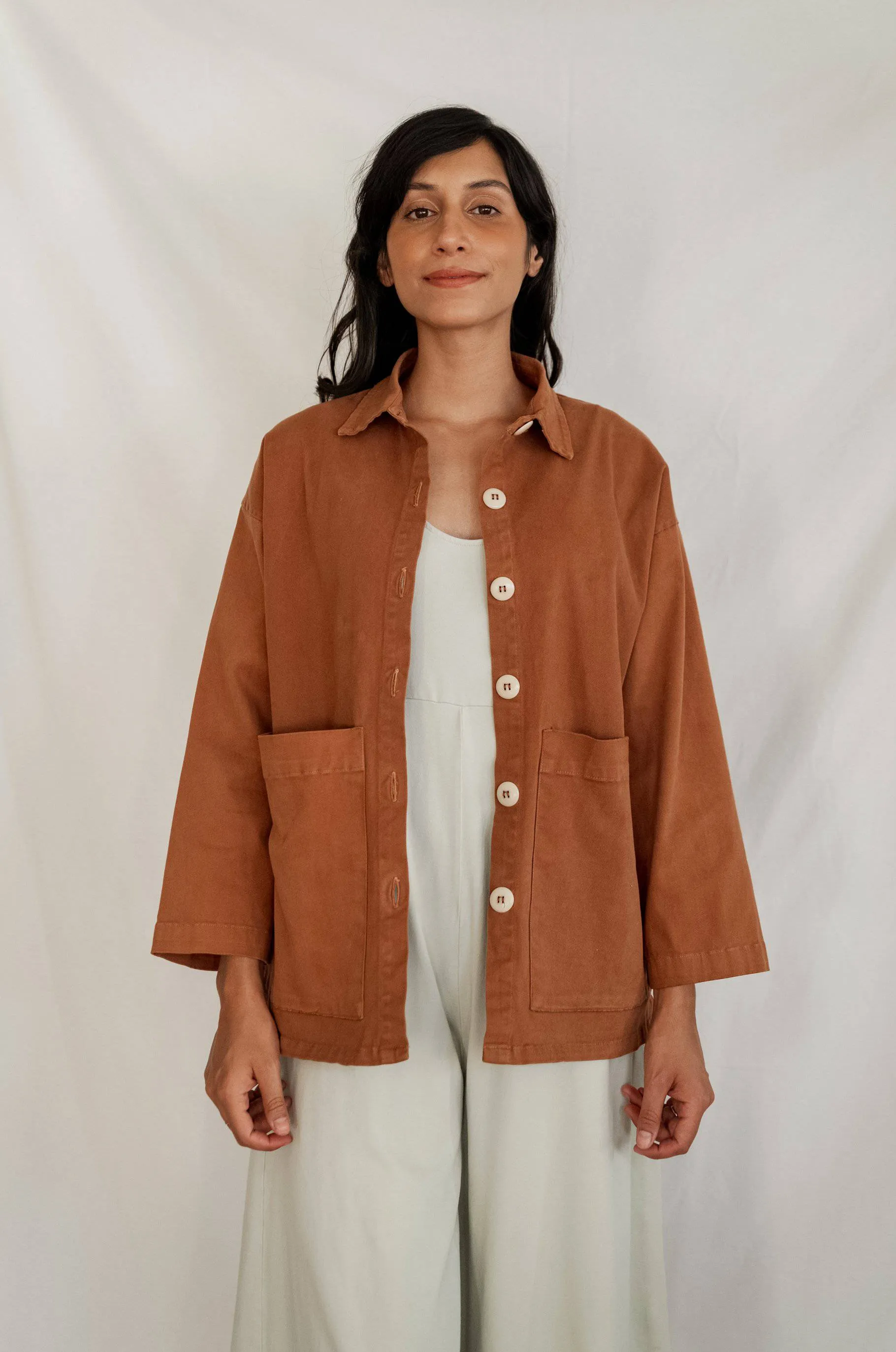 Painters Button Jacket (Saddle Brown)
