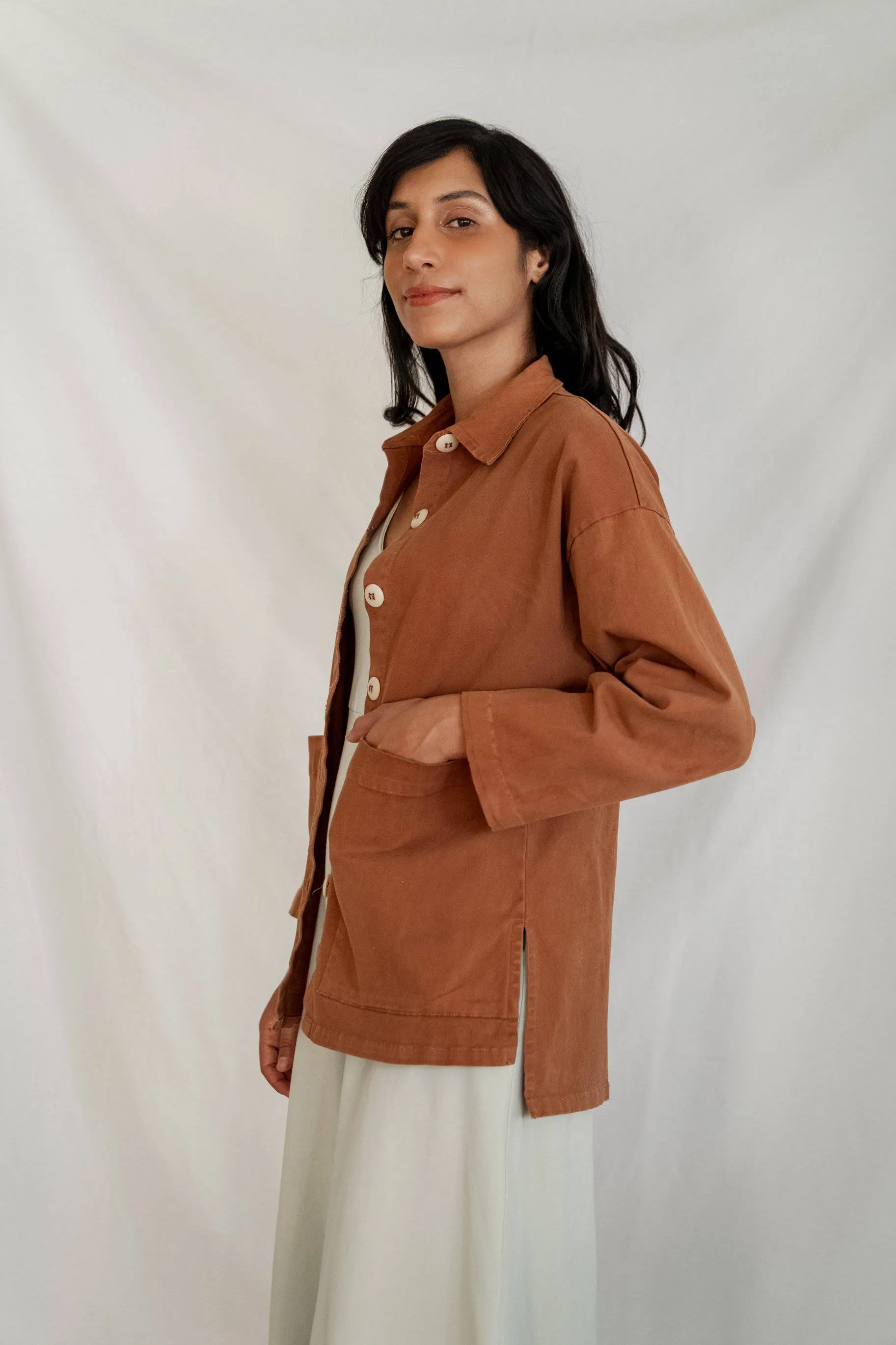 Painters Button Jacket (Saddle Brown)