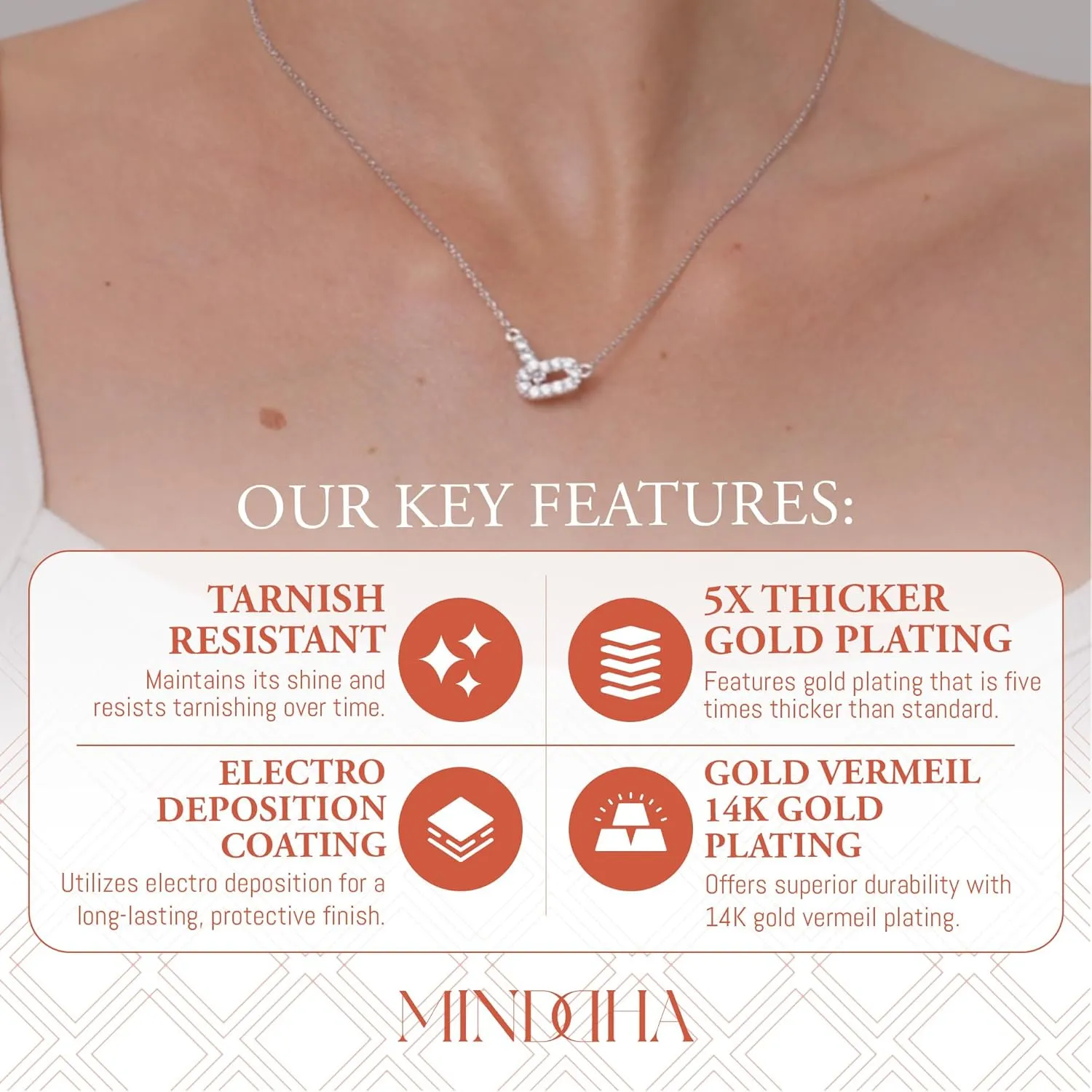 Paperclip Pendant Necklace for Women, Dainty 14K/18K Gold Plated Jewelry, Simple Gold Paperclip Chain Necklace Layering for Women & Girl | Elegant and Trendy Gift - 15"/18"   3 inches Extender