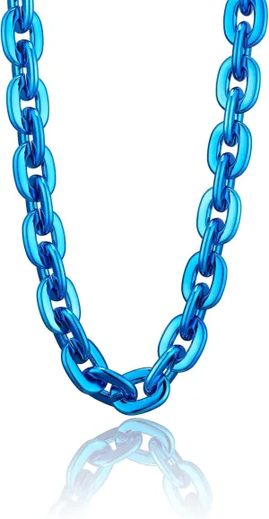 Passed colorfast test,Large Fake Plastic Chain, Hip-hop Rapper Big Chunky Fake Gold Chain, Super long Detachable, Non-fading Party Clothing Plastic Jewelry Necklace Decoration, Women and Men.