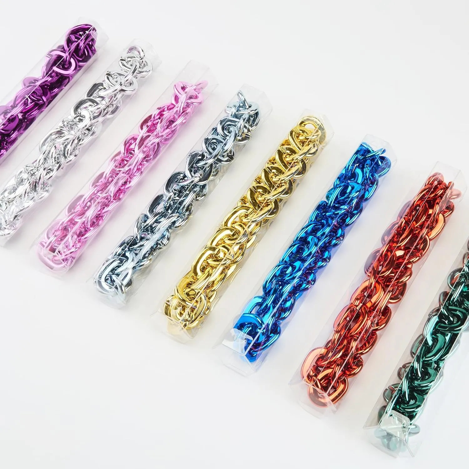 Passed colorfast test,Large Fake Plastic Chain, Hip-hop Rapper Big Chunky Fake Gold Chain, Super long Detachable, Non-fading Party Clothing Plastic Jewelry Necklace Decoration, Women and Men.