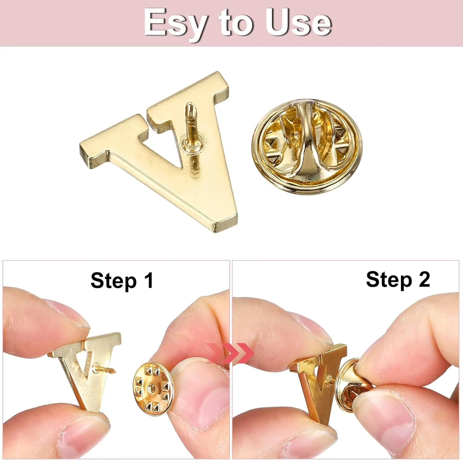 PATIKIL Letter Lapel Pins, Initial Alphabet Collar Pins Letter Brooch Pins for Women Men Shirt Dress Suits