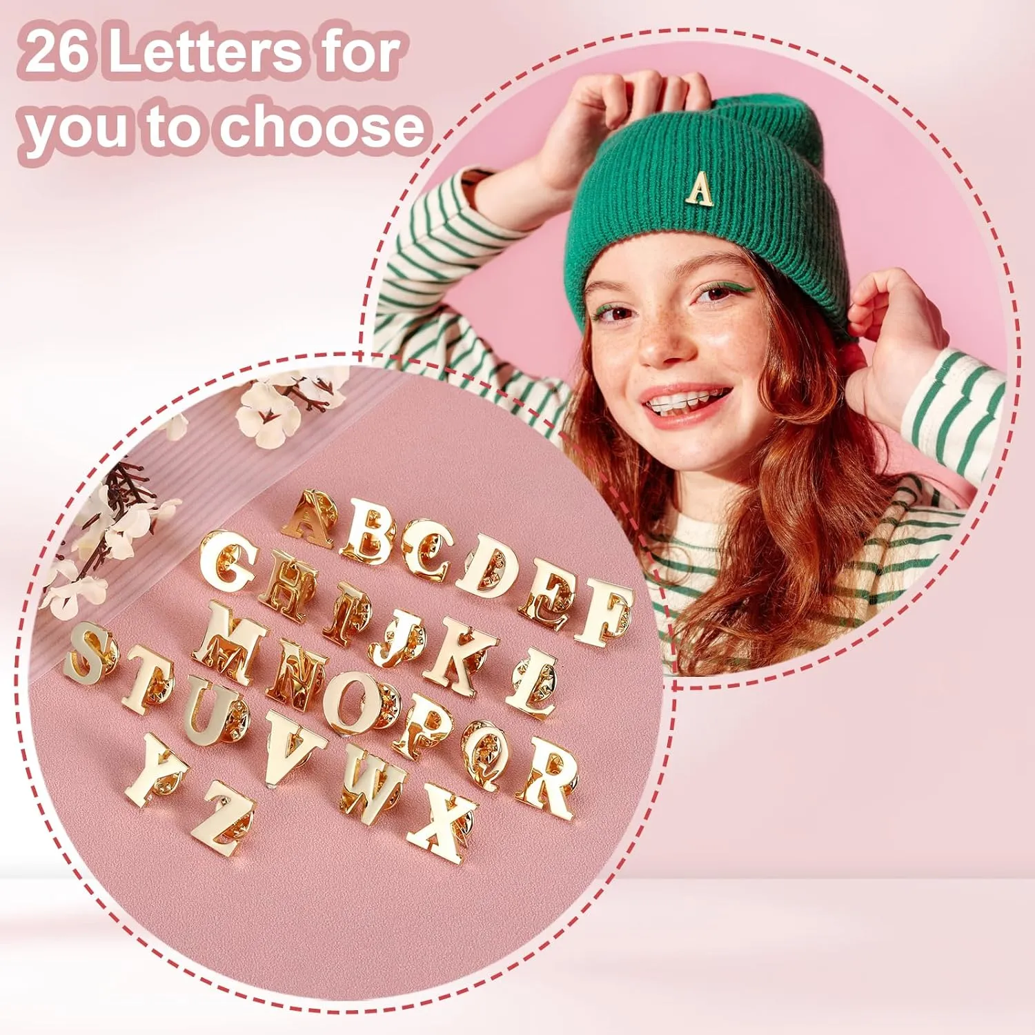 PATIKIL Letter Lapel Pins, Initial Alphabet Collar Pins Letter Brooch Pins for Women Men Shirt Dress Suits