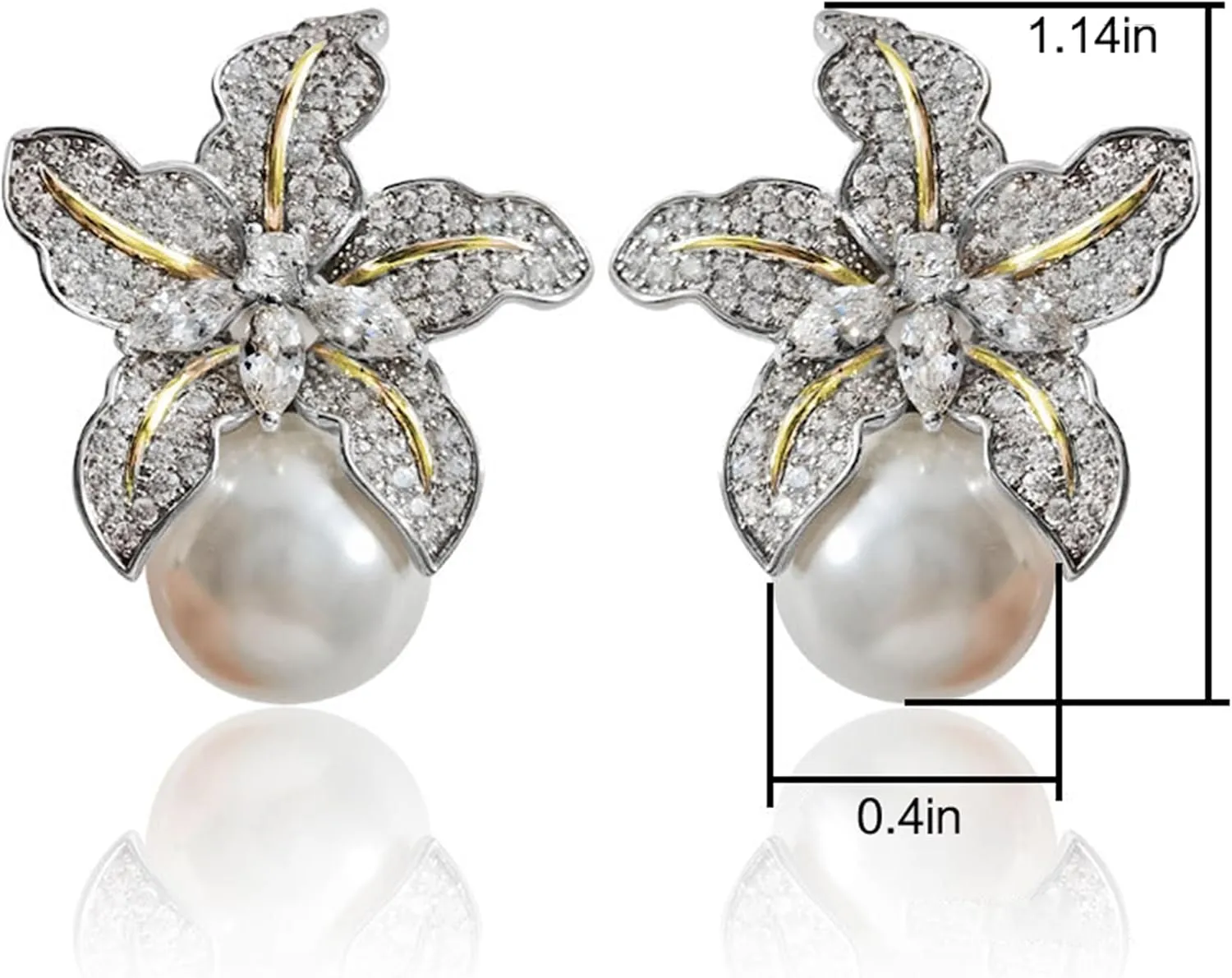 Pearl Earrings for Women Pearl Drop Earrings Pearl Stud Earrings Pearl Clip on Earrings Prom Party Wedding Earrings for Brides Jewelry Gifts