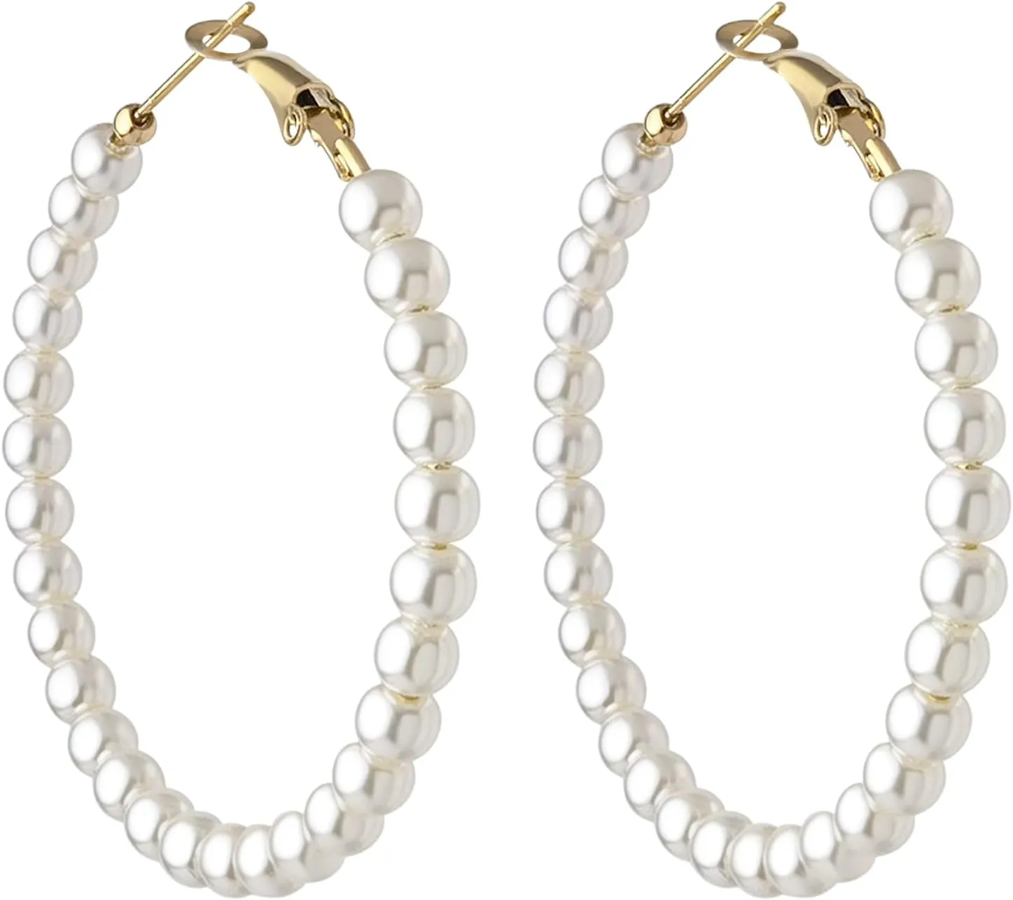 Pearl Hoop Earrings for Women Fashion Dangle Hypoallergenic Earrings Drop Dangle Earrings Gifts for Women