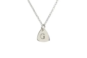 Personalized Flower Letter Necklace - Trillion Pendant Design - Custom Name Jewelry - 925 Sterling Silver Pendant