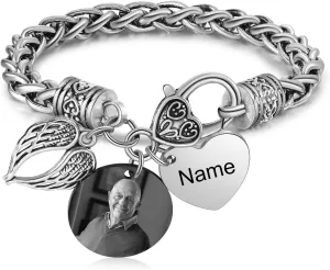 Personalized Photo Memory Bracelets for Women & Men - Customized Picture Bracelets for Loss of Loved Ones - Memorial Keepsake Jewelry