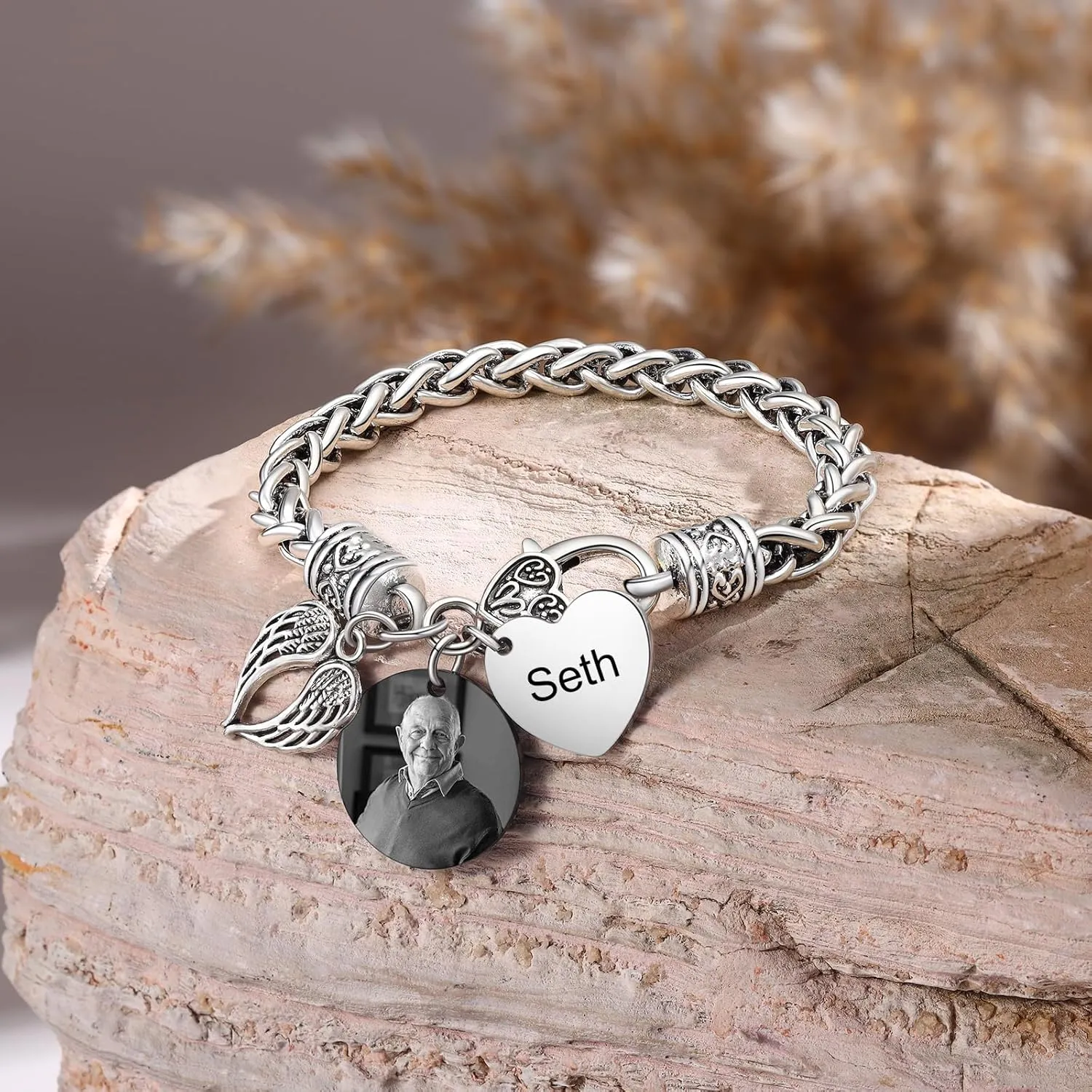 Personalized Photo Memory Bracelets for Women & Men - Customized Picture Bracelets for Loss of Loved Ones - Memorial Keepsake Jewelry