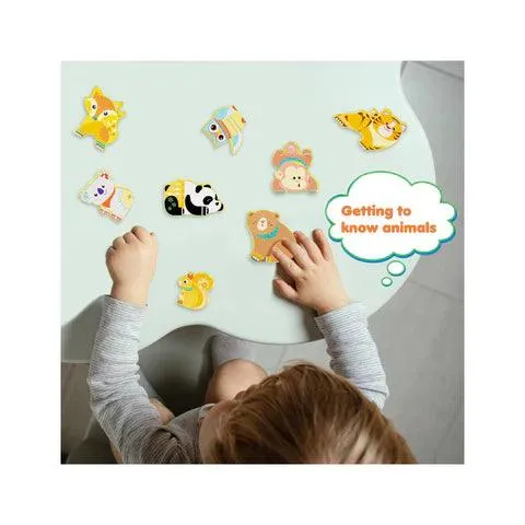PicassoTiles 8pc Magnet Tile Building Blocks 8 Magnets Forest Animal Action Figures - PTA26