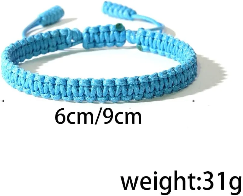 Pingyongchang Boho Surfer Bracelets Handmade Knitted String Rope Braided Adjustable Anklets Summer Friendship Yoga Kabbalah Protection Waterproof Beach Jewelry for Couple Women Men