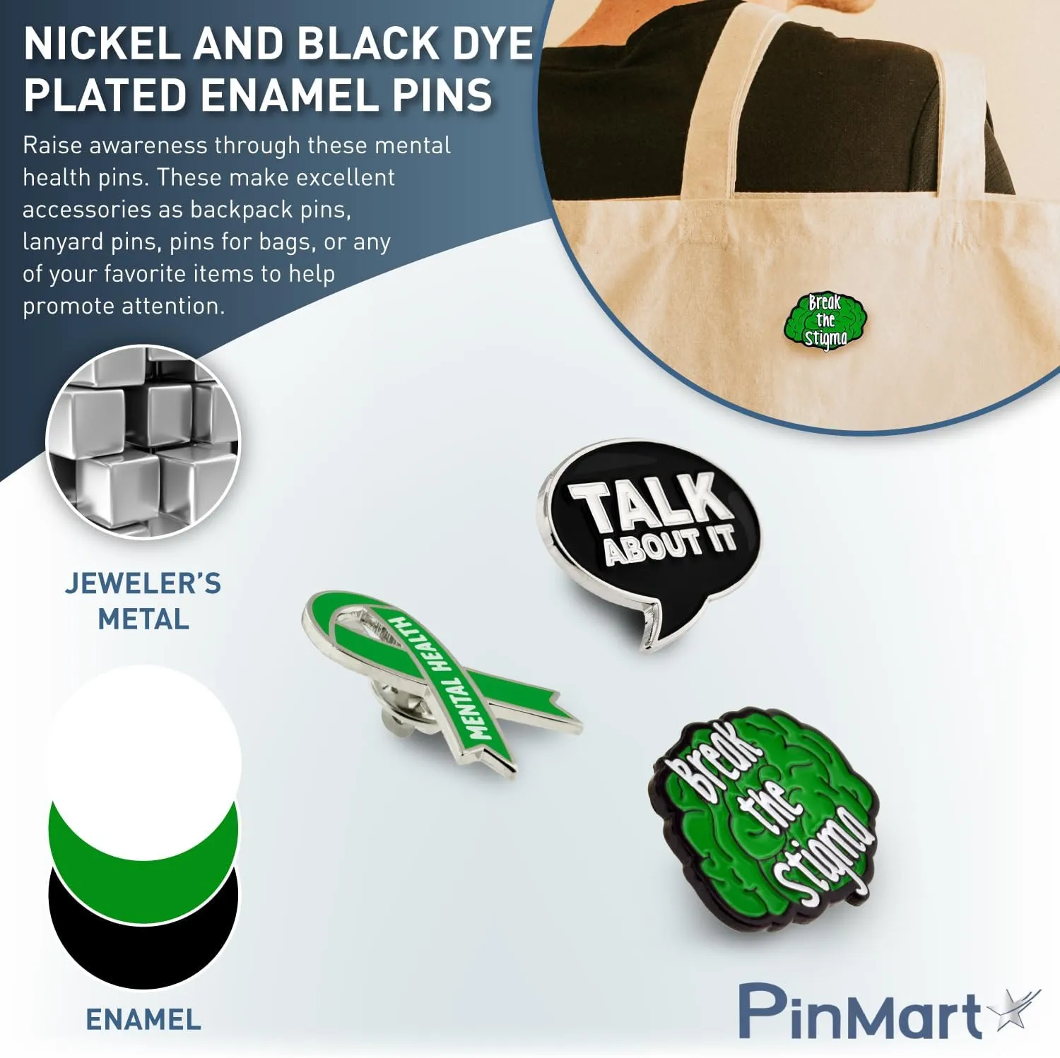 PinMart Mental Health Awareness Enamel Lapel Pin