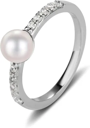 Precious Pieces Sterling Silver Cultured Pearl Baby Ring for Babies, Infants, Little Girls, Kids, Toddler, and Pinky Ring for Teens and Women