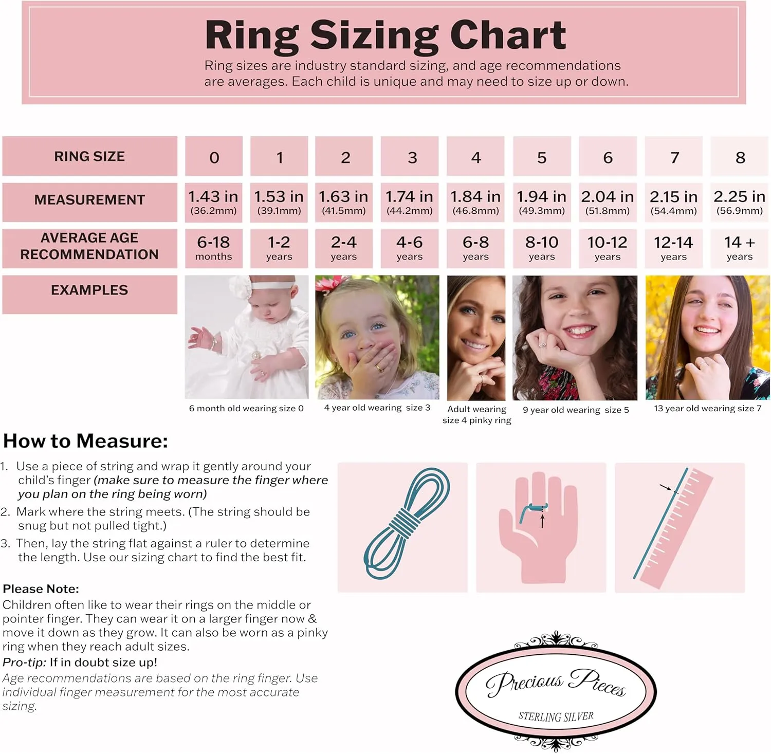 Precious Pieces Sterling Silver Cultured Pearl Baby Ring for Babies, Infants, Little Girls, Kids, Toddler, and Pinky Ring for Teens and Women