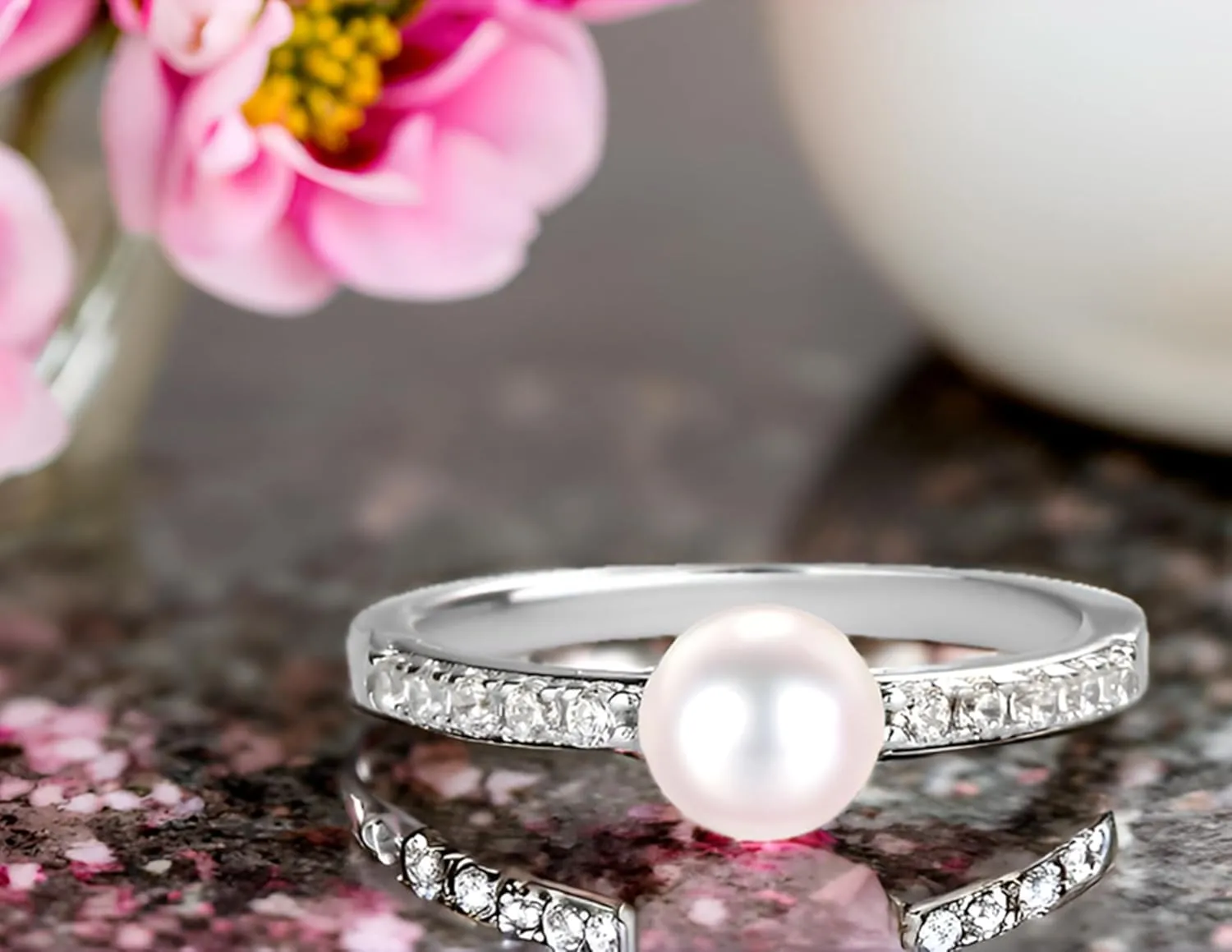 Precious Pieces Sterling Silver Cultured Pearl Baby Ring for Babies, Infants, Little Girls, Kids, Toddler, and Pinky Ring for Teens and Women