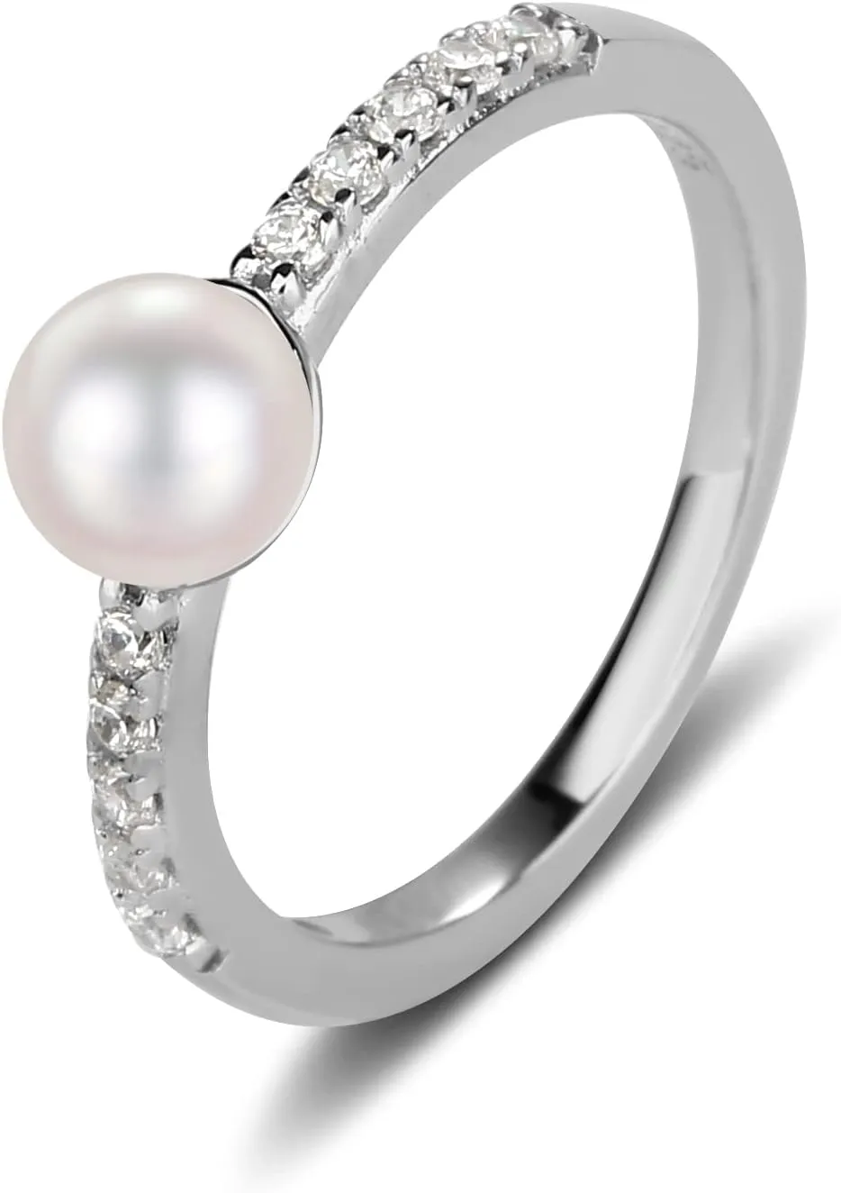 Precious Pieces Sterling Silver Cultured Pearl Baby Ring for Babies, Infants, Little Girls, Kids, Toddler, and Pinky Ring for Teens and Women