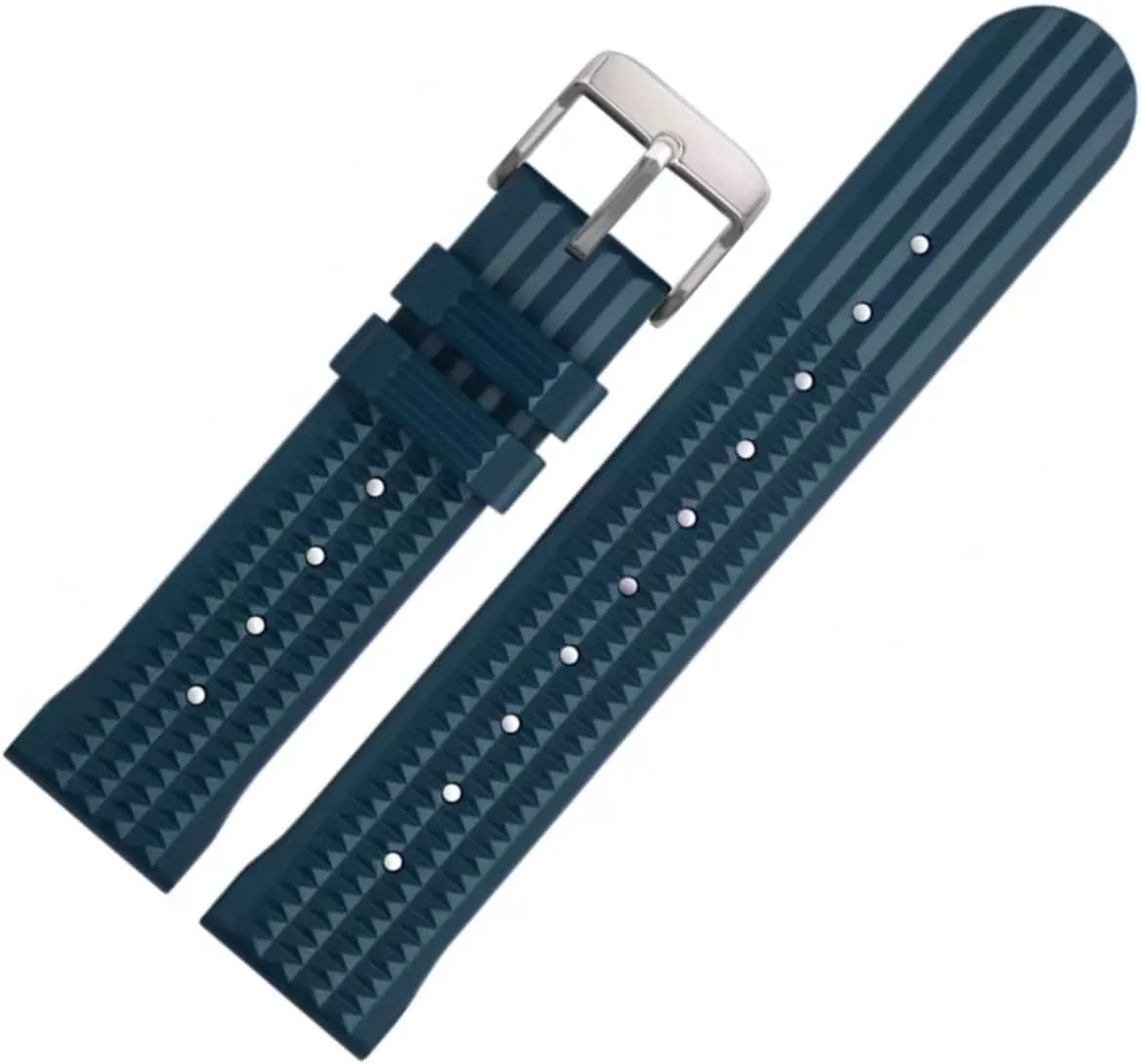 Premium Rubber Waffle Watch Strap- Waterproof Replacement Watch Band- Soft Rubber Watchbands for Men & Women- For Divers & Sports Watches- Suitable for Seiko & Most Watches- 20mm 22mm