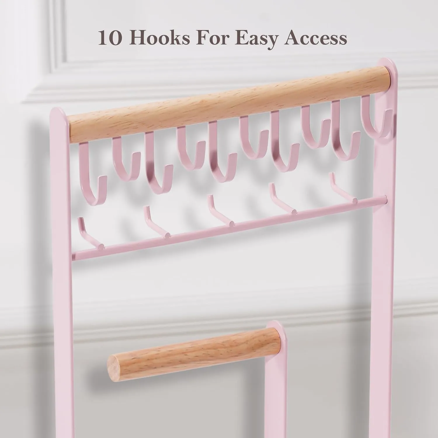 ProCase Jewelry Organizer Jewelry Stand Jewelry Holder Organizer, 5-Tier Necklace Organizer with Ring Tray, Large Aesthetic Jewelry Tower Storage Rack Tree for Bracelets Earrings Rings -Large, Pink