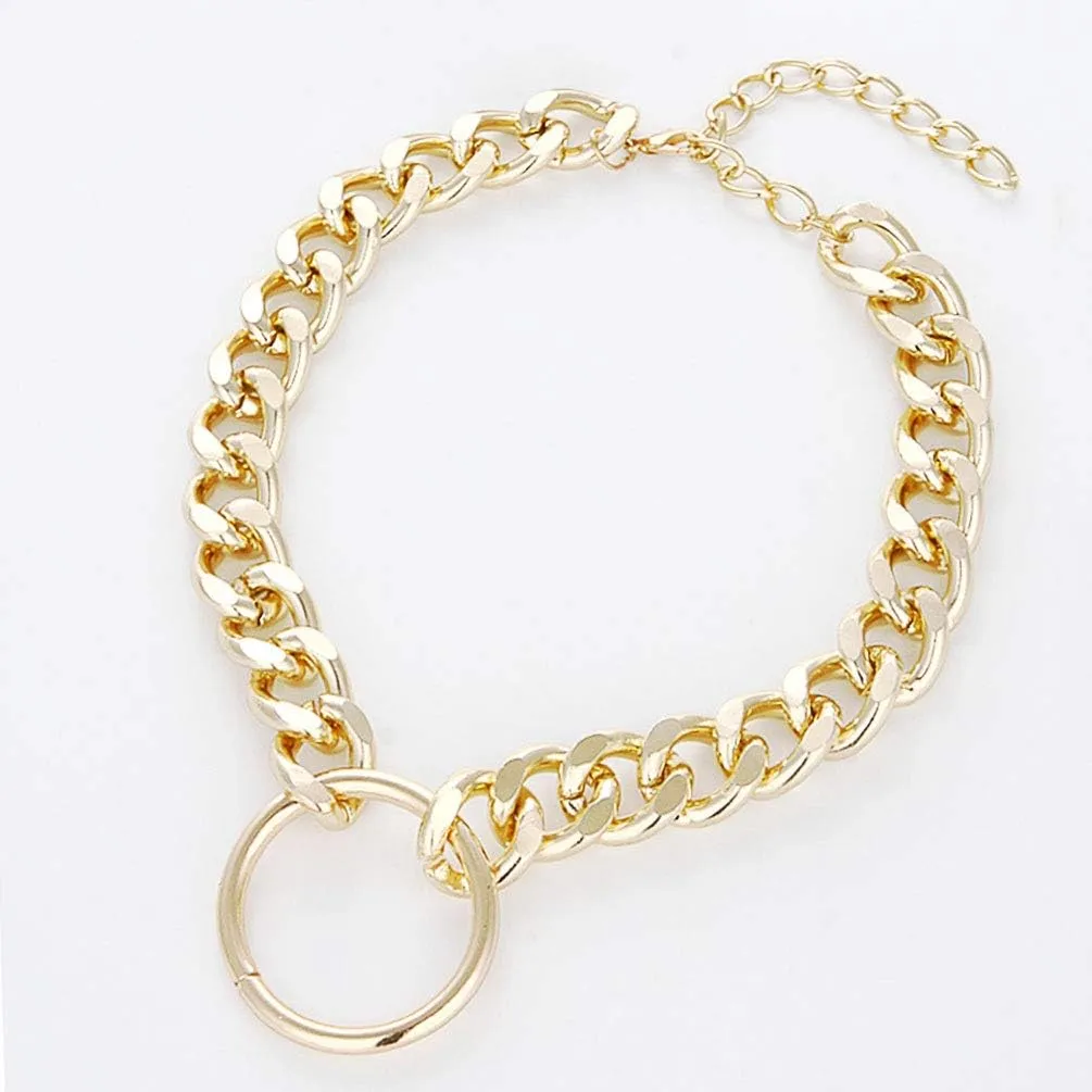 Punk Chain Chunky Necklaces for women Multilayer Collar Necklace Gold