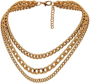 Punk Chain Chunky Necklaces for women Multilayer Collar Necklace Gold