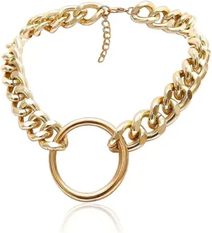 Punk Chain Chunky Necklaces for women Multilayer Collar Necklace Gold