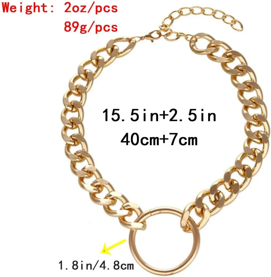 Punk Chain Chunky Necklaces for women Multilayer Collar Necklace Gold