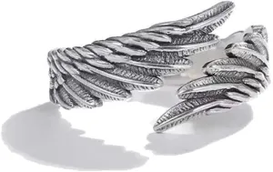 Punk Wing Ring for Women Men Vintage Angel Devil Wings Ring Openable Adjustable Silver Wings Rings Birthday Party Friendship Couple Jewelry
