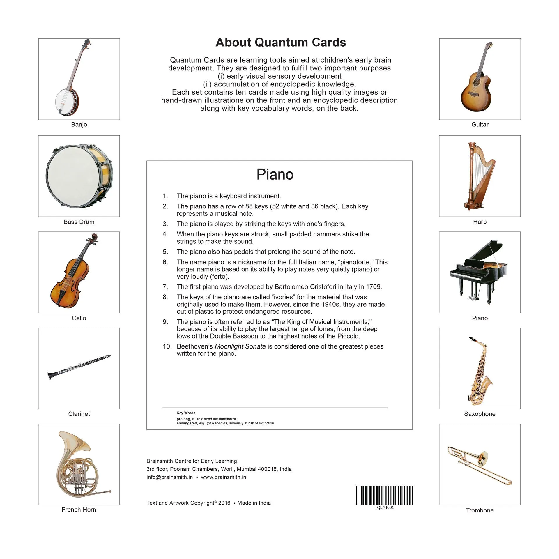 Quantum Cards <br> Musical Instruments  (Set 1)