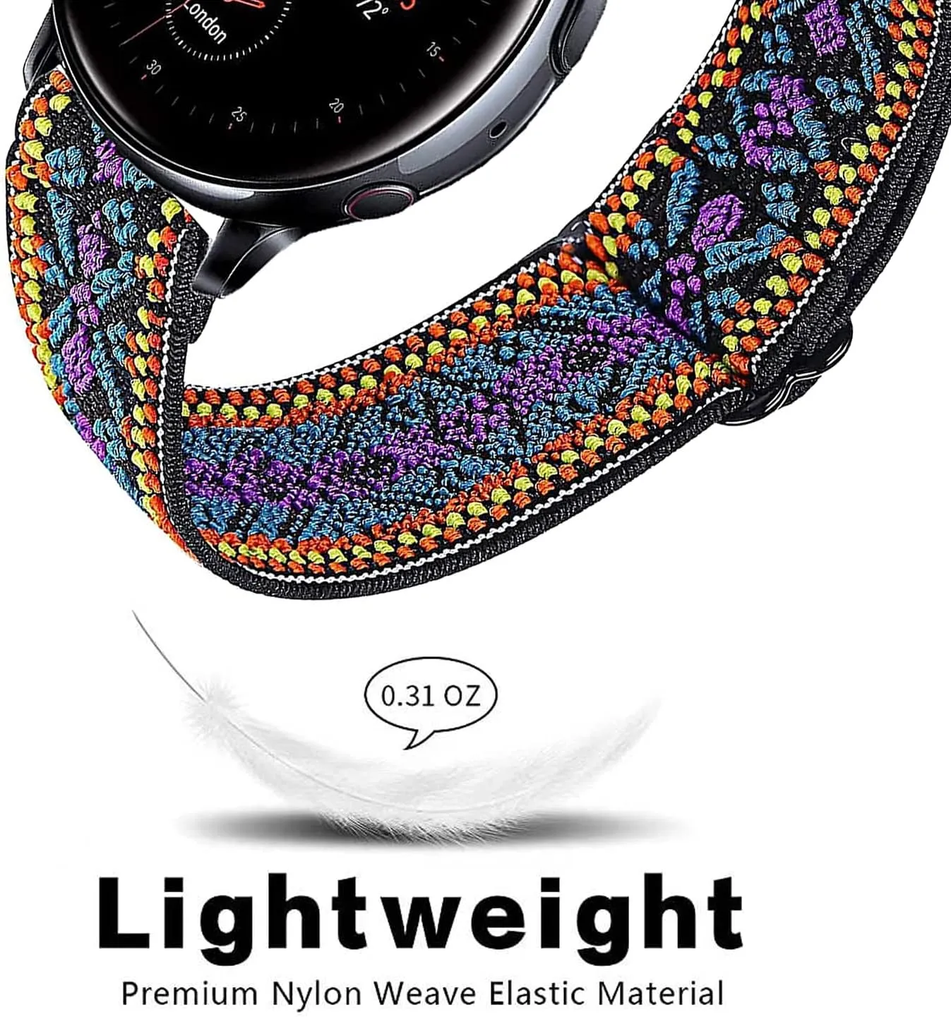 Quick Release Adjustable Stretchy Watch Band - Choice of Width - 18mm, 19mm, 20mm, 22mm Elastic Watch Straps Solo Loop Sport Nylon Replacement Wristband