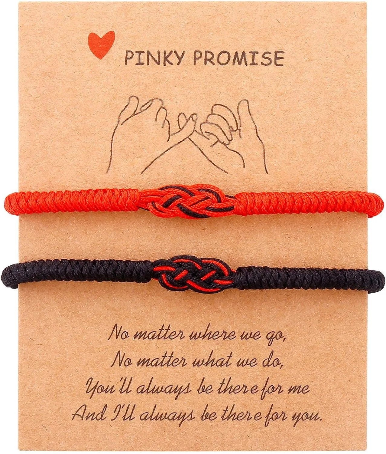 Red String Bracelets for Women Men Matching Bracelets for Couples Pinky Promise Bracelets For Best Friend BFF Friendship Bracelet Adjustable Good Luck Knot Bracelet for Valentines Day Birthday Gifts