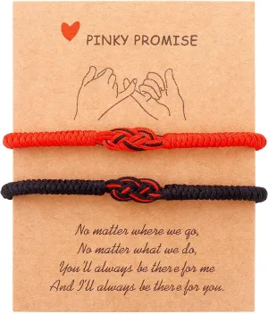 Red String Bracelets for Women Men Matching Bracelets for Couples Pinky Promise Bracelets For Best Friend BFF Friendship Bracelet Adjustable Good Luck Knot Bracelet for Valentines Day Birthday Gifts