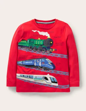 Red Train Lift-the-Flap T-shirt-Strawberry Tart Red Trains