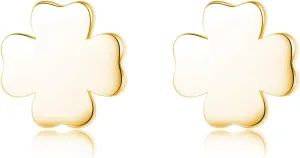 Reffeer Solid 925 Sterling Silver Tiny Clover Earrings Stud for Women Teens Leaf Stud Earrings Hypoallergenic