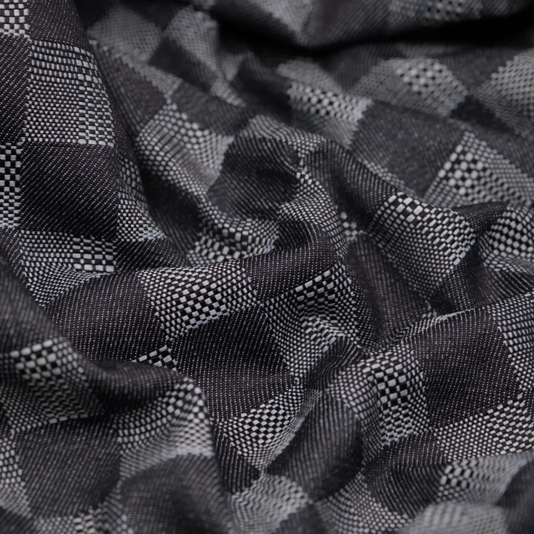 Remnant - 80cm - 9.5oz Trippy Check Non-Stretch Denim - Dark Indigo