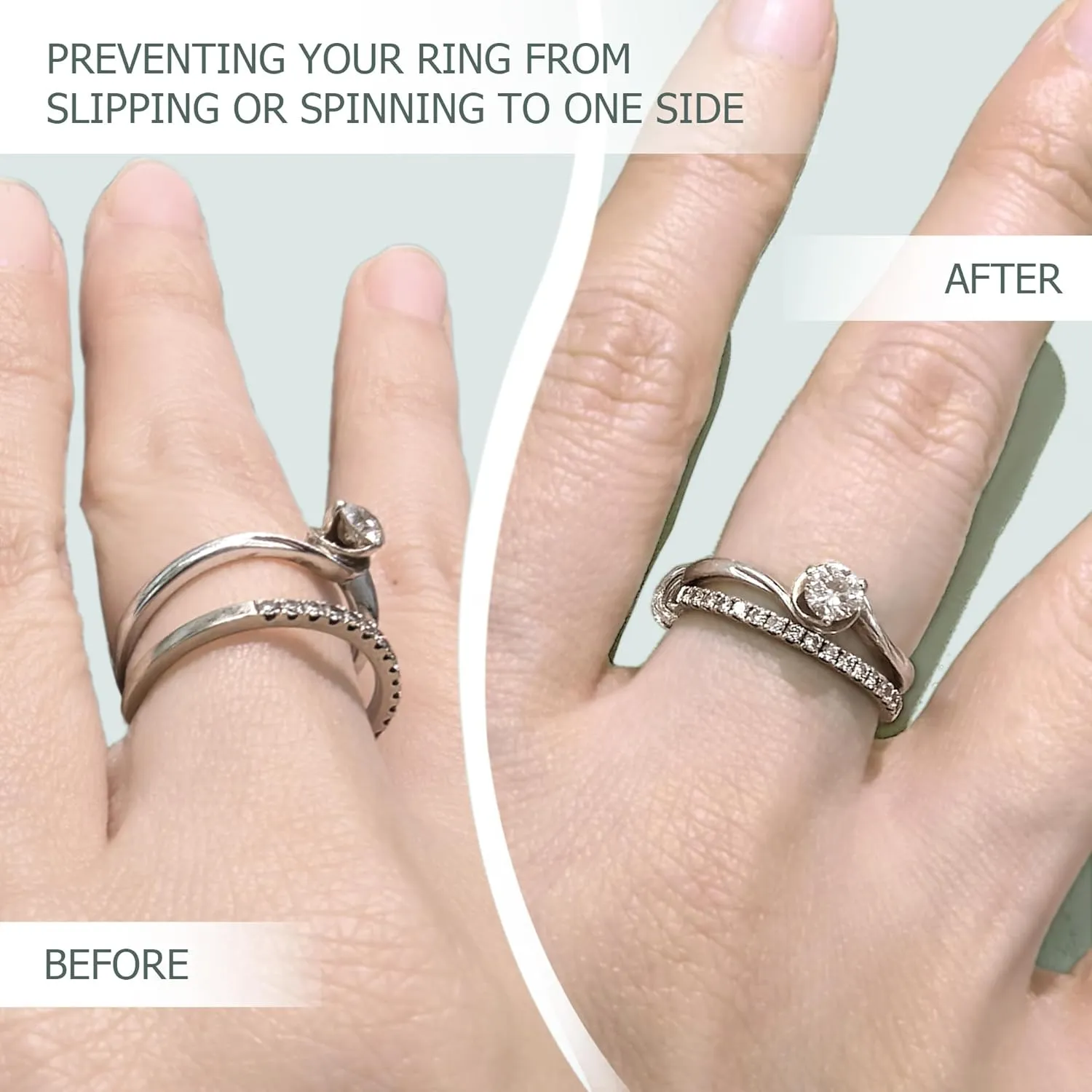 Ring Size Adjuster for Loose Rings - Invisible Ring Guards for Women Loose Rings,12Pcs-4 Sizes,Transparent Spiral Silicone Ring Sizers Set,Perfect for Engagement Ring (Clear)