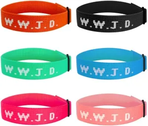 Ronglry 6pcs WWJD Bracelets Pack What Wound Jesus Do Bracelets Christian Gifts for Women Men Adjustable Jesus Bracelets Bulk WWJD Wristbands Protection Pray Bracelet Inspirational Religious Christian Jewelry