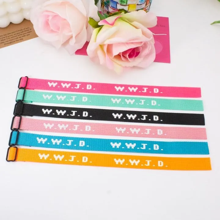Ronglry 6pcs WWJD Bracelets Pack What Wound Jesus Do Bracelets Christian Gifts for Women Men Adjustable Jesus Bracelets Bulk WWJD Wristbands Protection Pray Bracelet Inspirational Religious Christian Jewelry
