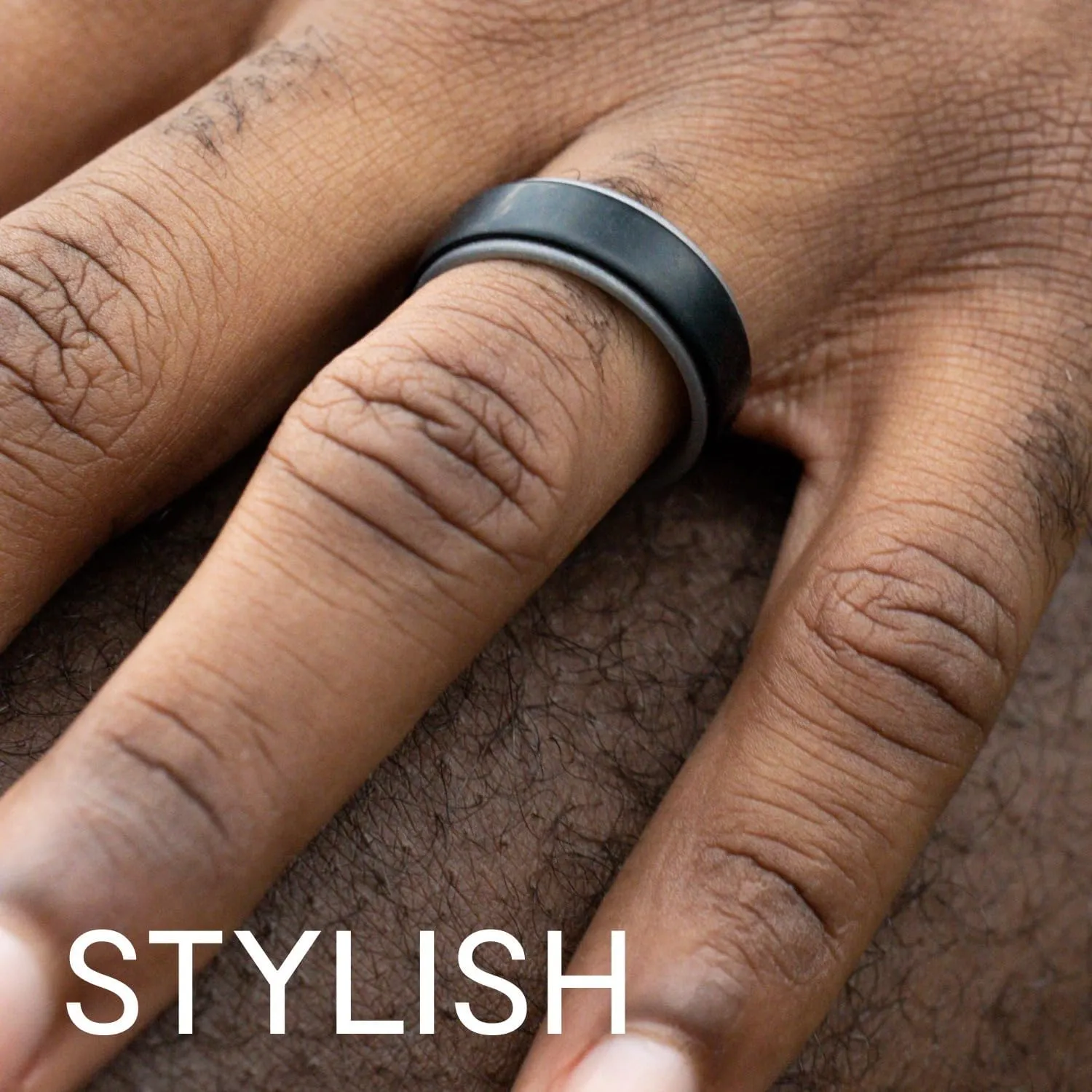 ROQ Silicone Rubber Wedding Ring for Men, Comfort Fit, Men's Wedding Band, Breathable Rubber Wedding Ring, 8mm Wide 2mm Thick, Engraved Middle Line, Multi Packs, Multi Colors