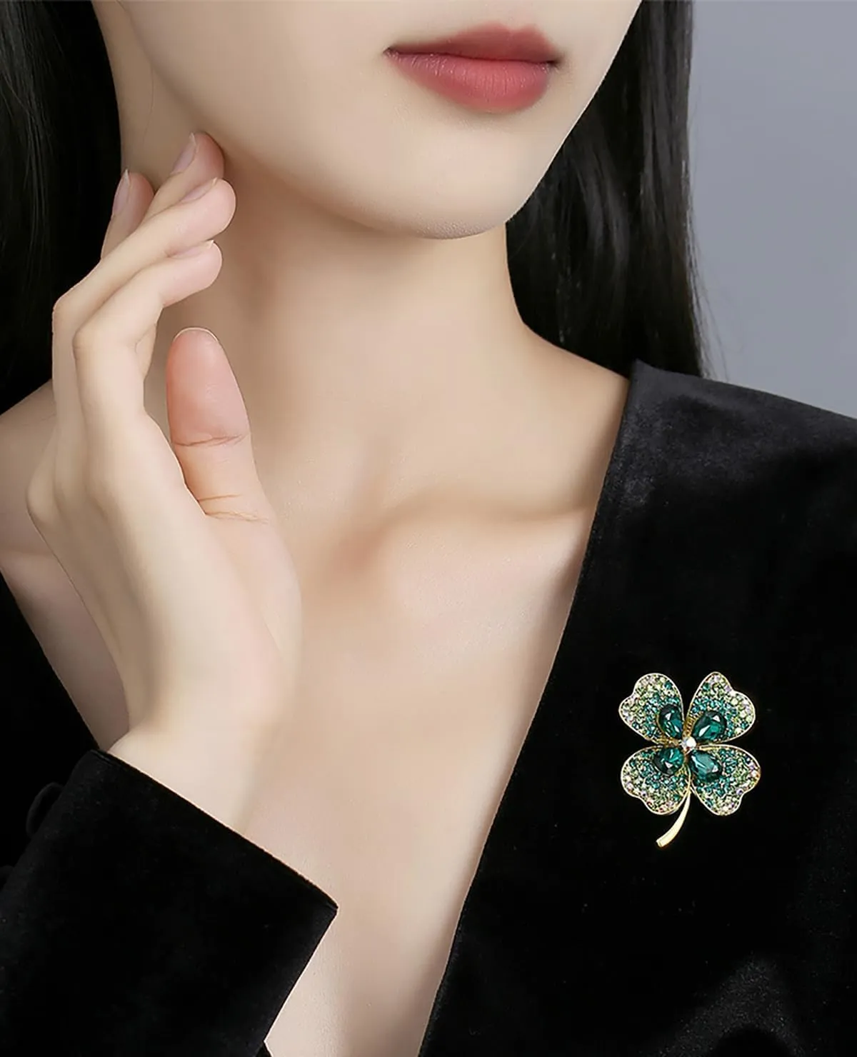 Rose Flowers Brooches Pins Women's Fashion Crystal Pins Tulip Brooch Alloy Rhinestone Leaf Brooch