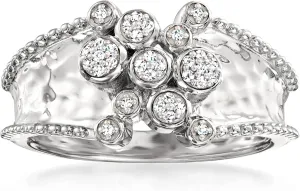 Ross-Simons 0.10 ct. t.w. Diamond Bubble Ring in Sterling Silver