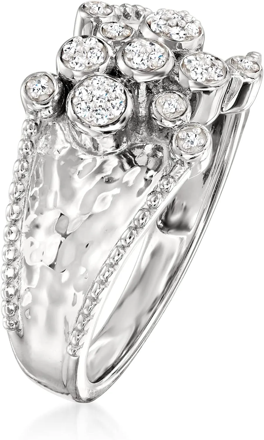 Ross-Simons 0.10 ct. t.w. Diamond Bubble Ring in Sterling Silver