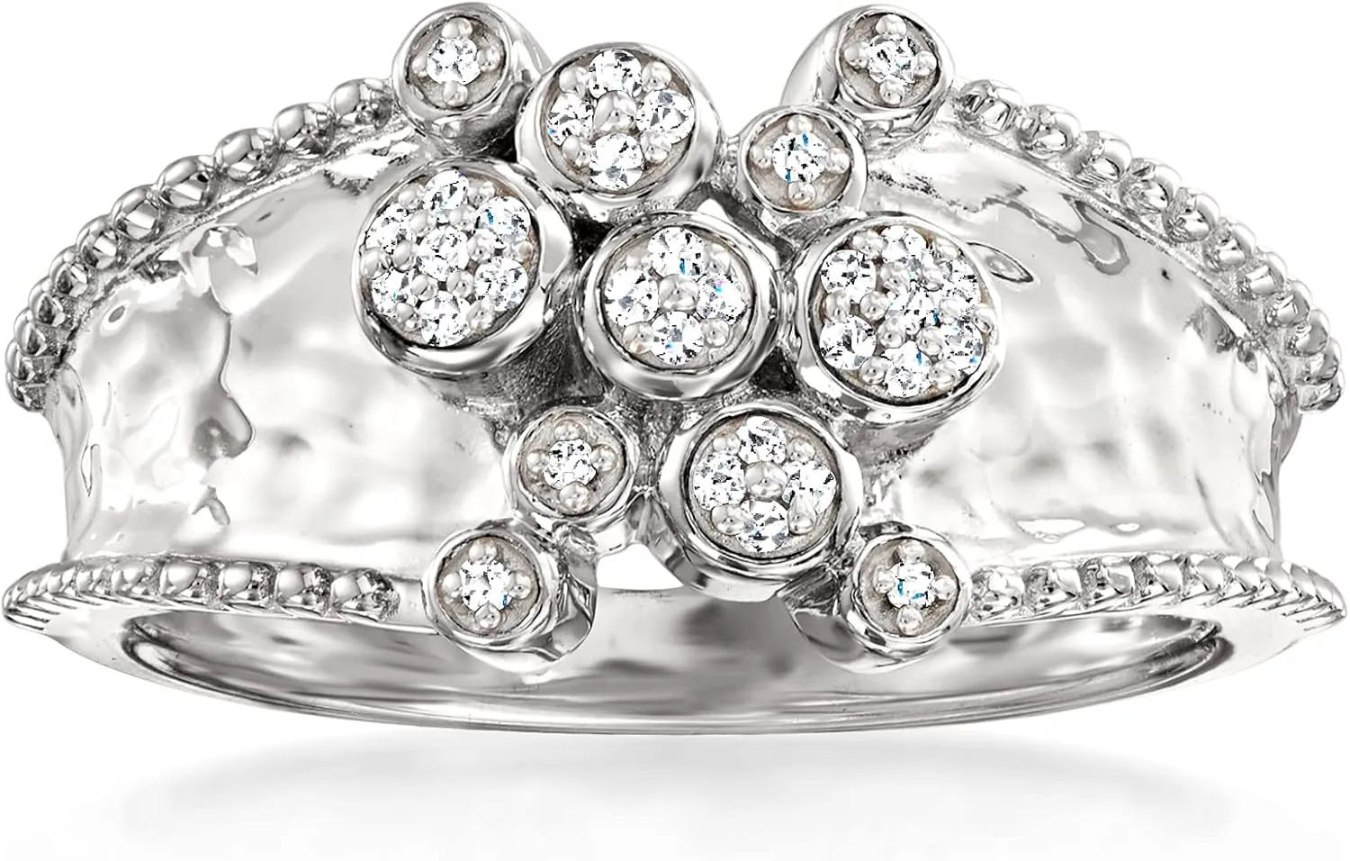 Ross-Simons 0.10 ct. t.w. Diamond Bubble Ring in Sterling Silver