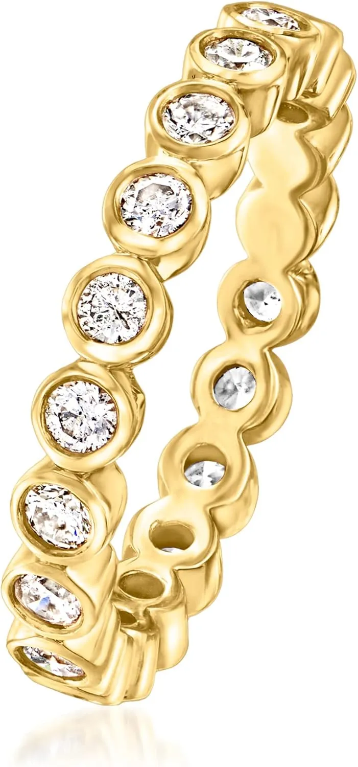 Ross-Simons 1.00 ct. t.w. Bezel-Set Diamond Eternity Band in 14kt Yellow Gold