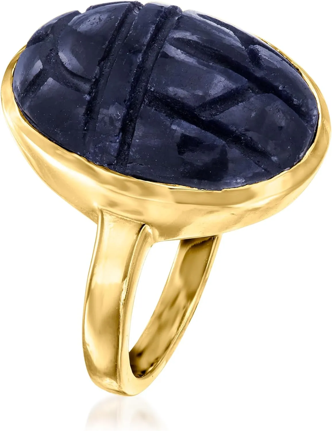 Ross-Simons 16.00 Carat Sapphire Scarab Ring in 18kt Gold Over Sterling