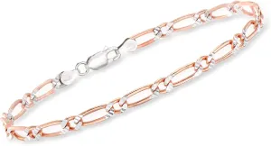 Ross-Simons Italian 2-Tone Sterling Silver Figaro-Link Bracelet