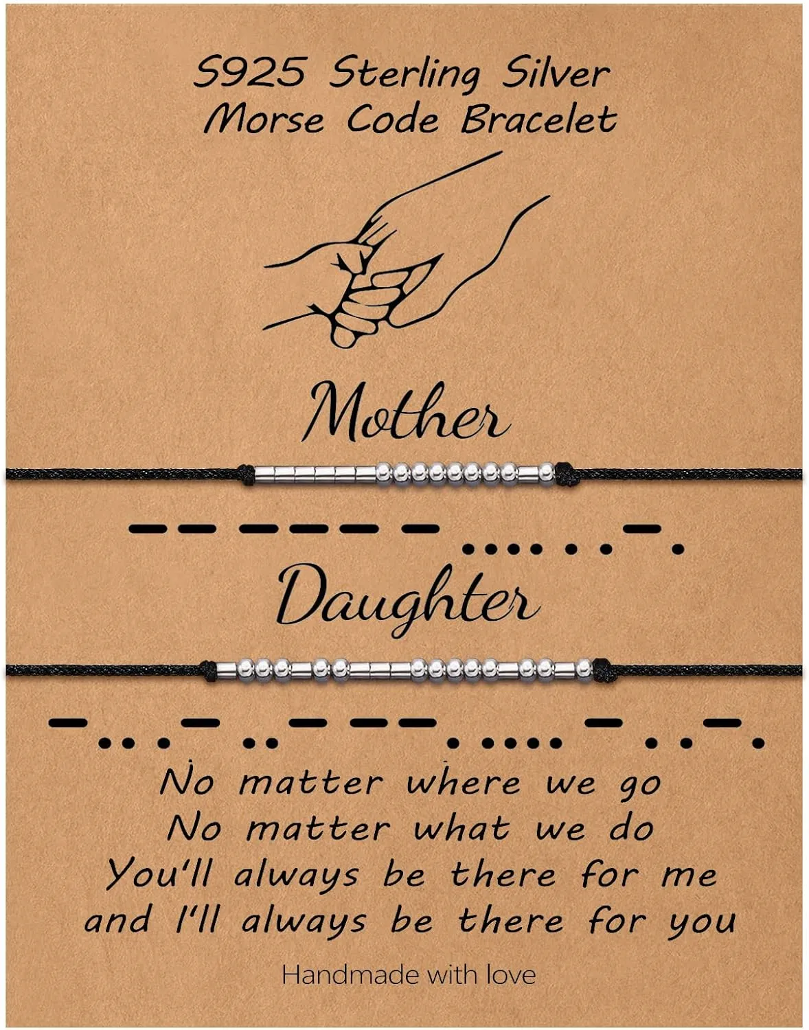 S925 Sterling Silver Morse Code Bracelets for Women, 2pcs Morse Code Bracelets Set Pinky Promise Matching Bracelets for Couples Friends Friendship Bracelets Valentine's Day Birthday Gifts for Women