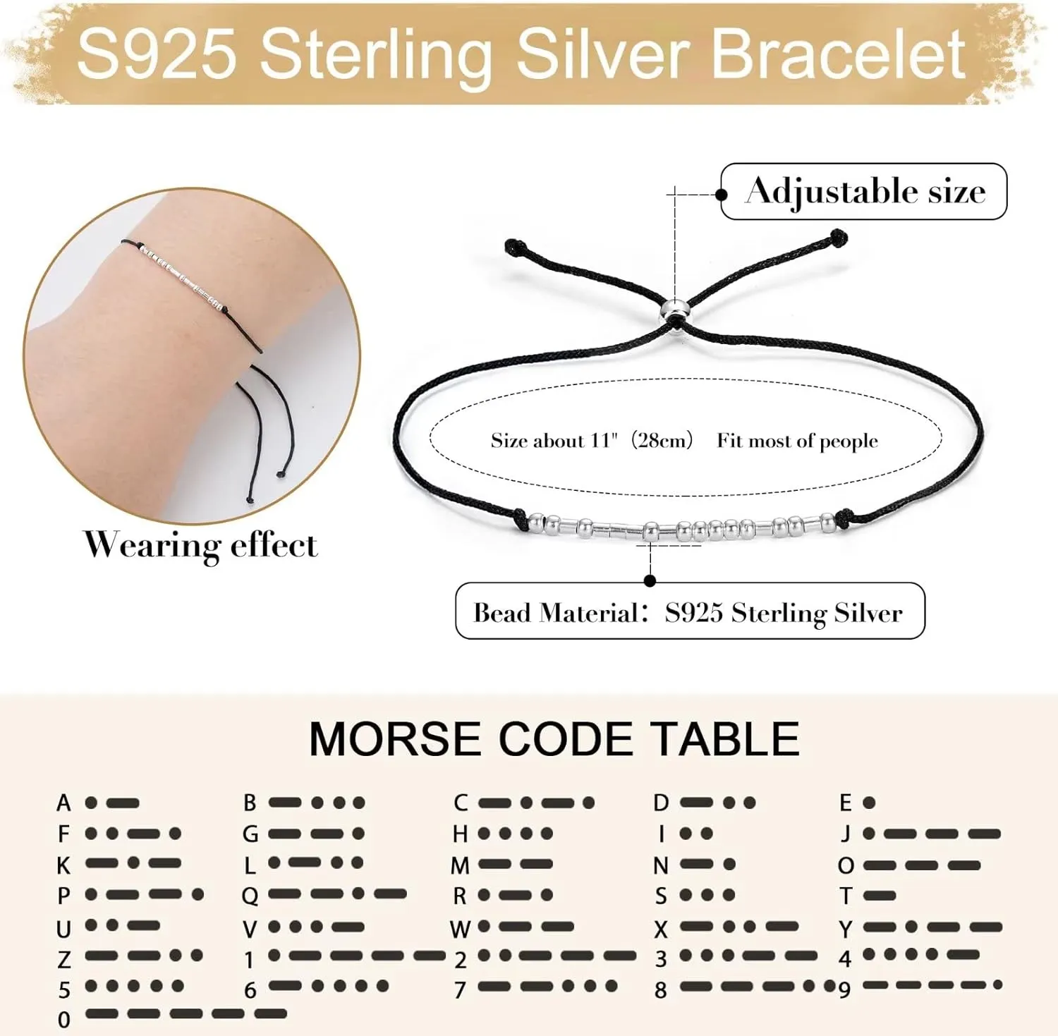 S925 Sterling Silver Morse Code Bracelets for Women, 2pcs Morse Code Bracelets Set Pinky Promise Matching Bracelets for Couples Friends Friendship Bracelets Valentine's Day Birthday Gifts for Women