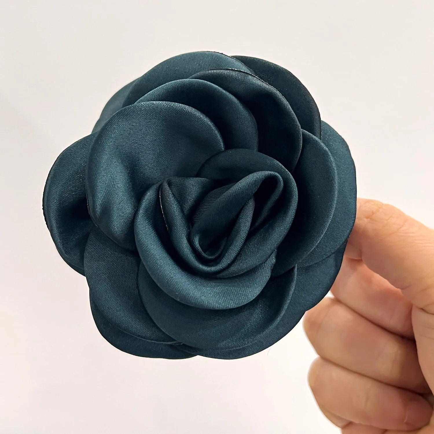 Sanrich Women's Brooches 4pcs Rose Flower Hair Clip Mexican Hair Flowers Clips Hairpin Brooch Tea Party Hats Headpieces (blackish green)