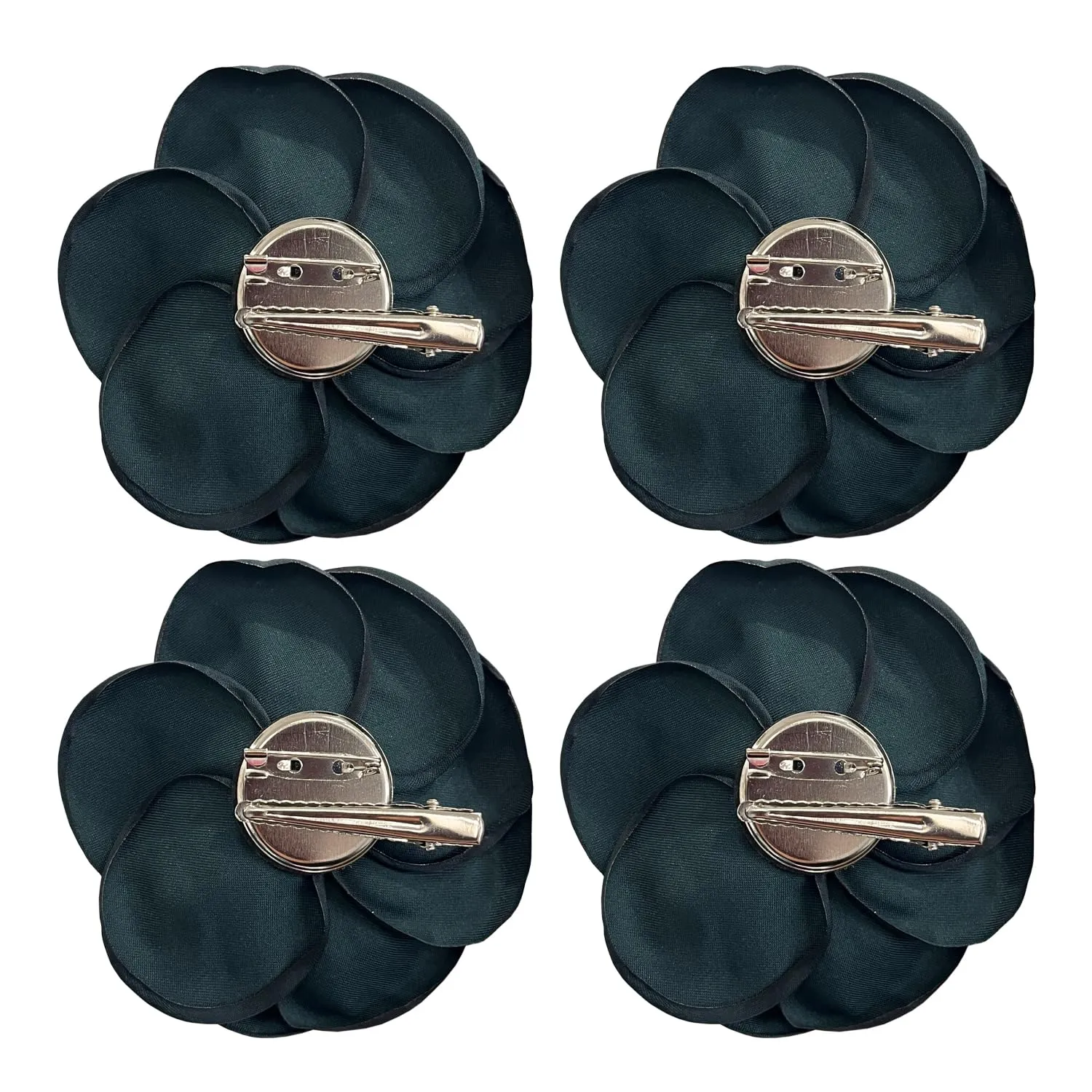 Sanrich Women's Brooches 4pcs Rose Flower Hair Clip Mexican Hair Flowers Clips Hairpin Brooch Tea Party Hats Headpieces (blackish green)